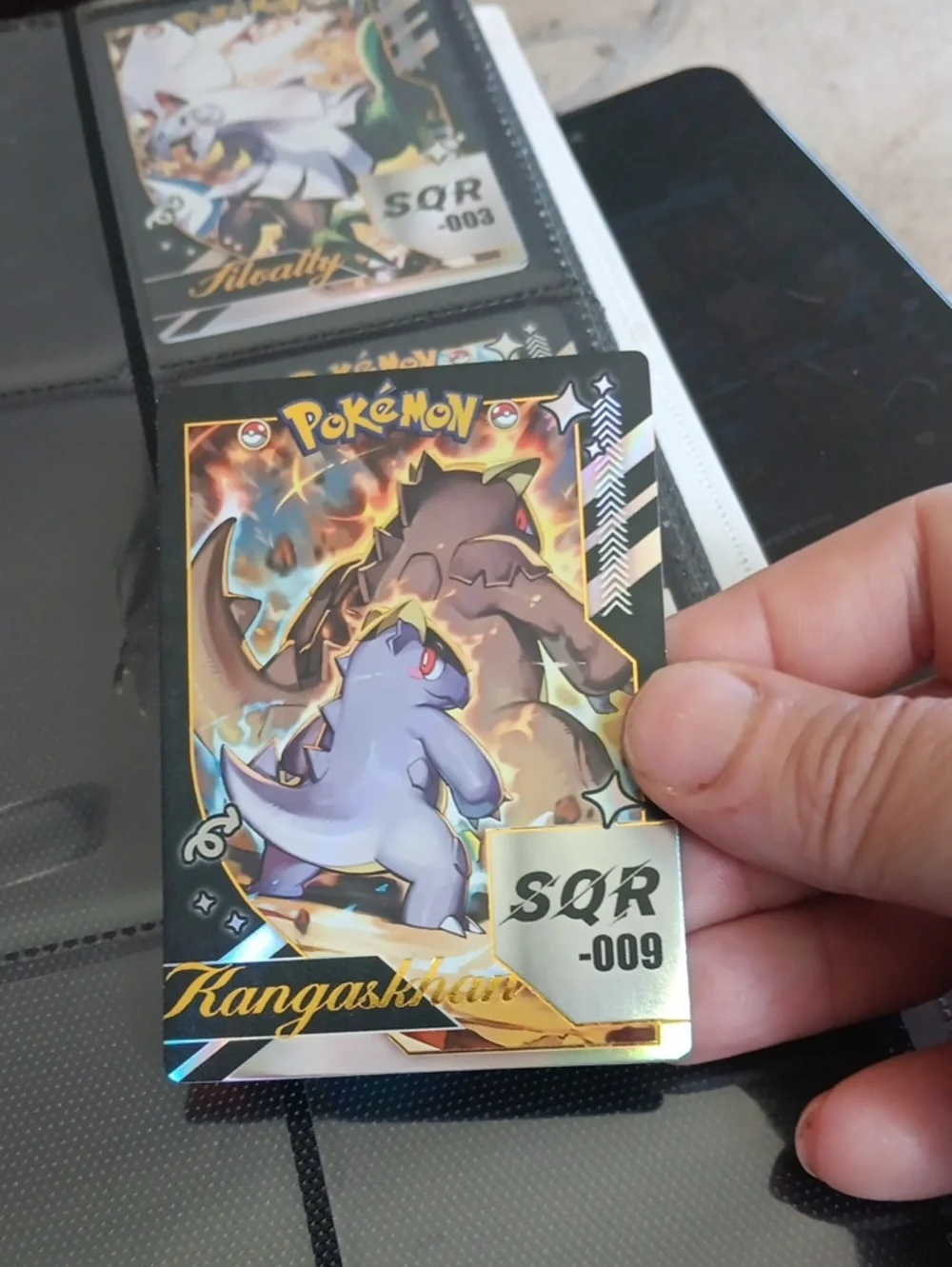 Pokemon Kangaskhan Trading Card - Black, Gold & Purple